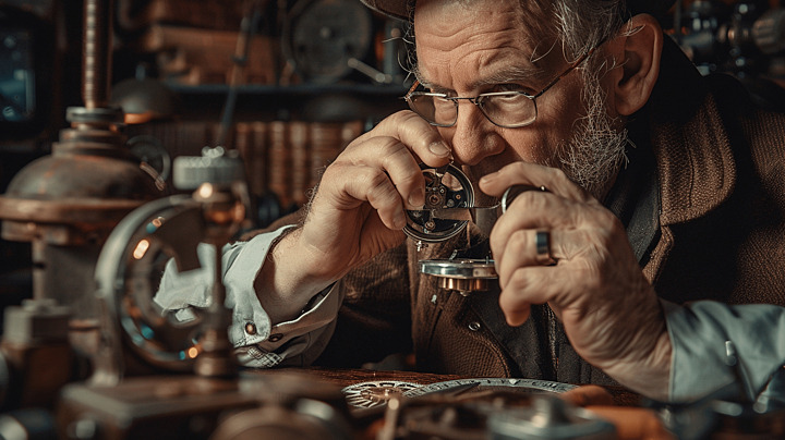 Thương hiệu đồng hồ Verlot — Vĩ đại không cần ồn ào 3 pngtree watchmaker in magnifying glasses repairs old watch image 15873335